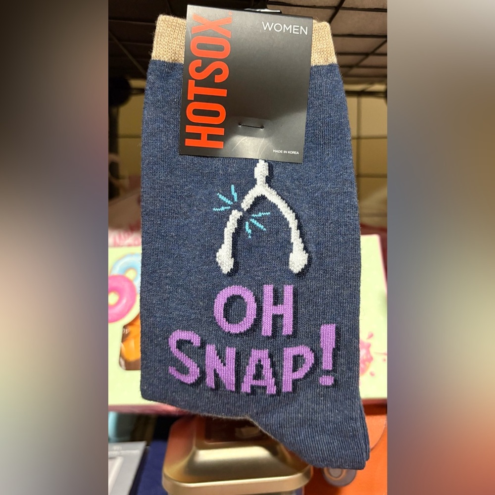 Hot Sox Women's Playful Blue 'Oh Snap' Socks